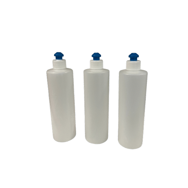 16 oz  500 ml Plastic Squeeze Bottles with Self Cleaning Top 3 Pack
