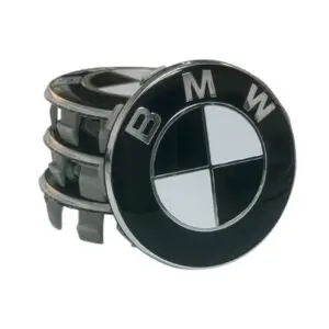 BMW black wheel center caps black and white 56mm set of 4