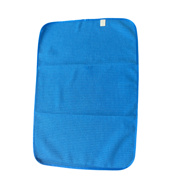 Blue Waffle Weave 16x24 Microfiber Glass Towel