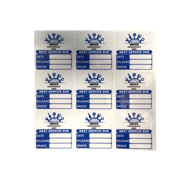 IMPEX Static Cling Service Sticker 3000 Qty