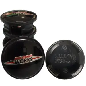 MINI JCW wheel center caps 54mm OEM John Cooper Works logo set of 4
