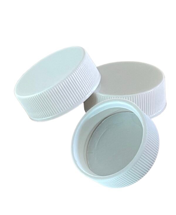 28/400 White Cap with Foil Induction Seal 12 Pack