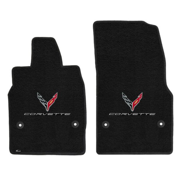 2020-2021 C8 Corvette Lloyd Floor Mats - C8 Flags Silver+Corvette Word Silver - Image 3