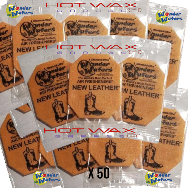 Wonder Wafers" NEW LEATHER " Sent 50 Individually Wrapped Air Fresheners