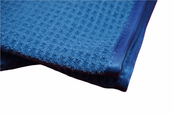 Blue Waffle Weave 16x24 Microfiber Glass Towel - Image 3