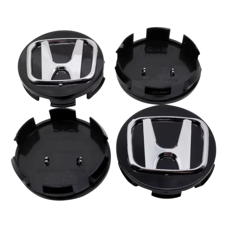 Honda 58mm (2.25") Black & Chrome Wheel Center Caps – OEM Style Replacement | Set of 4 1 Honda 58mm (2.25") Black & Chrome Wheel Center Caps – OEM Style Replacement | Set of 4